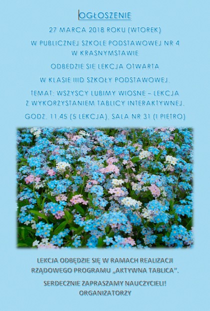 Ogloszenie -lekcja otwarta